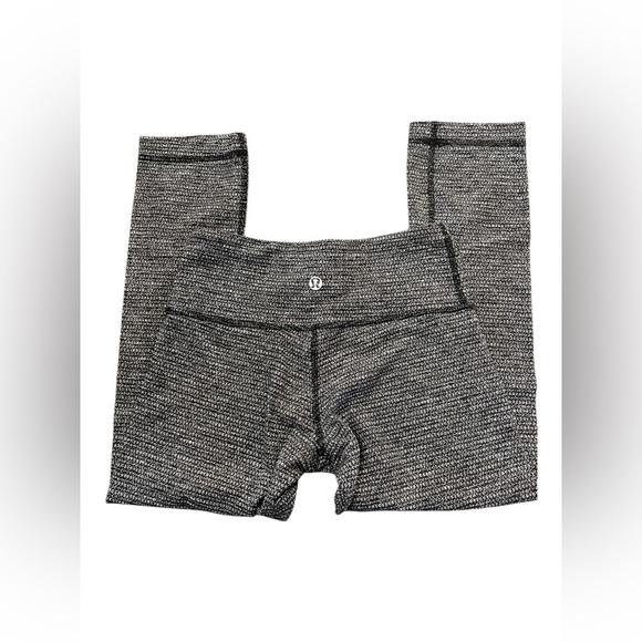 Lululemon Wunder Under Black Gray Herringbone Textured Leggings Sz 4 - Picture 4 of 9